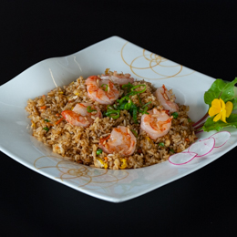 Wok de riz aux scampis